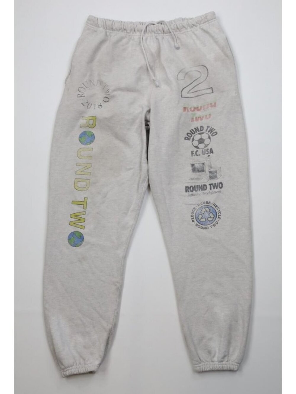 Champion Reverse Weave x Round Two Vintage Mens L Distressed Sweatpants Joggers